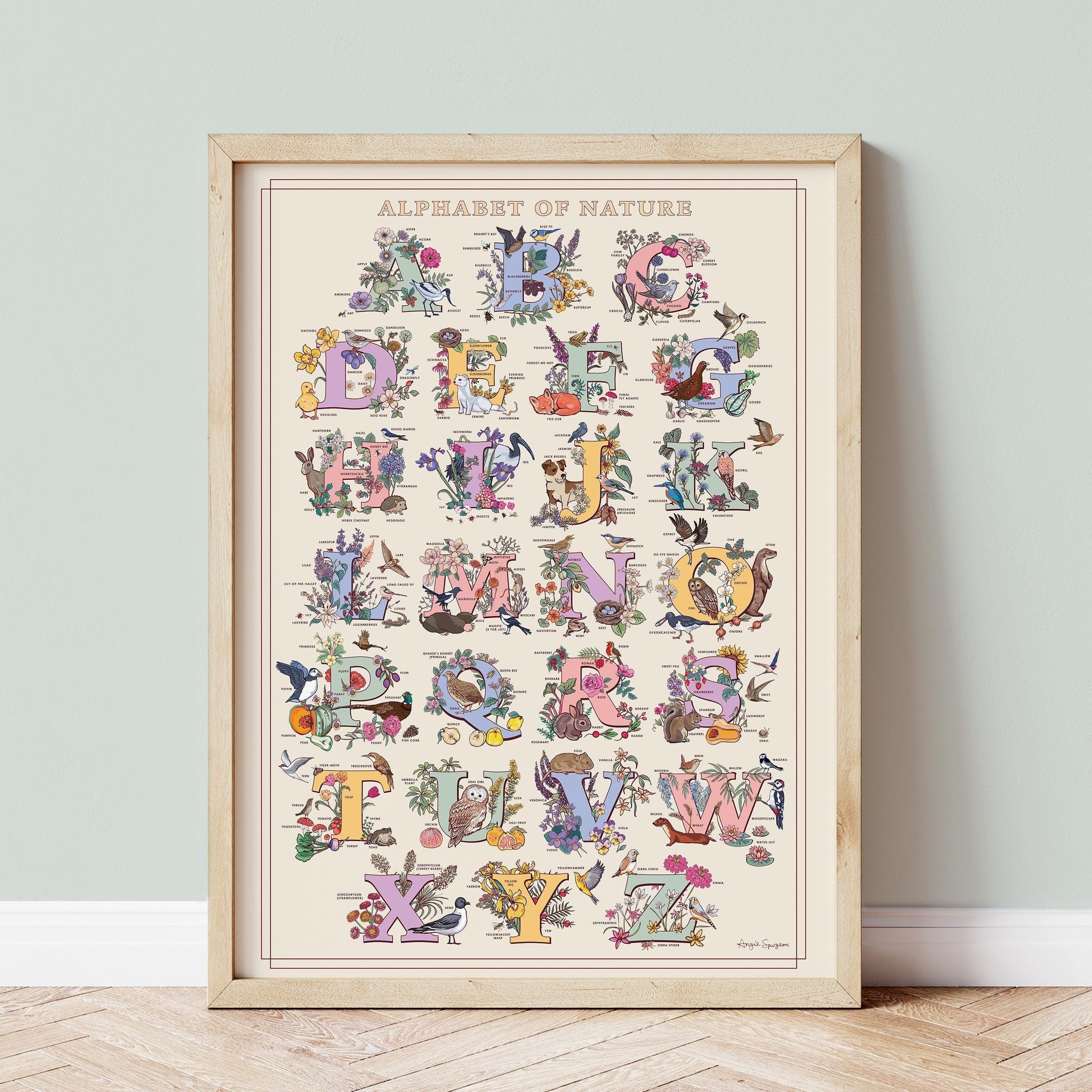 Alphabet of Nature Large Poster A2 size
