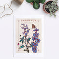 Larkspur July Birth Flower Wall Art Print