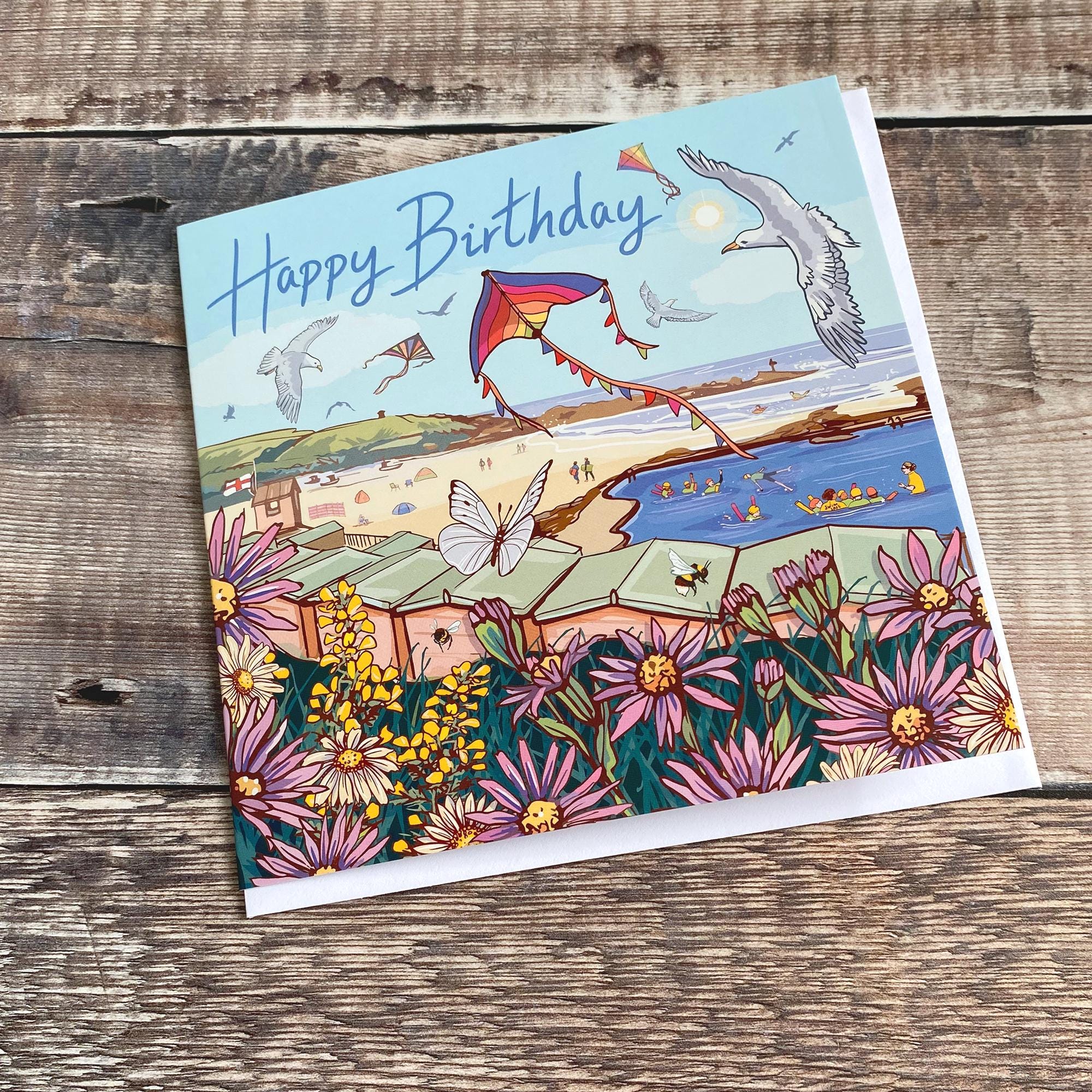 Coastal Birthday Card Set of 3 British Seaside Designs