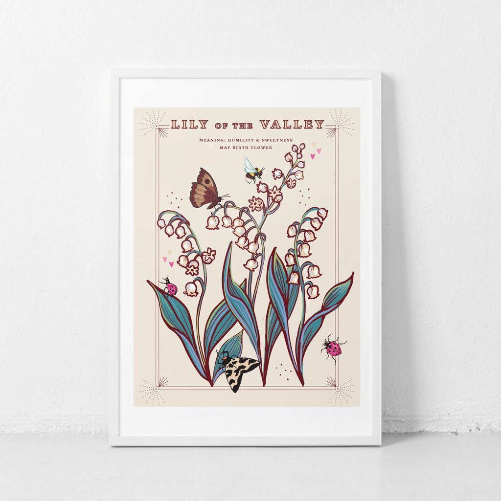 Lily of the Valley May Birth Flower Wall Art Print