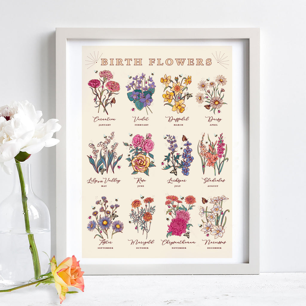 Birth Flowers Wall Art Print