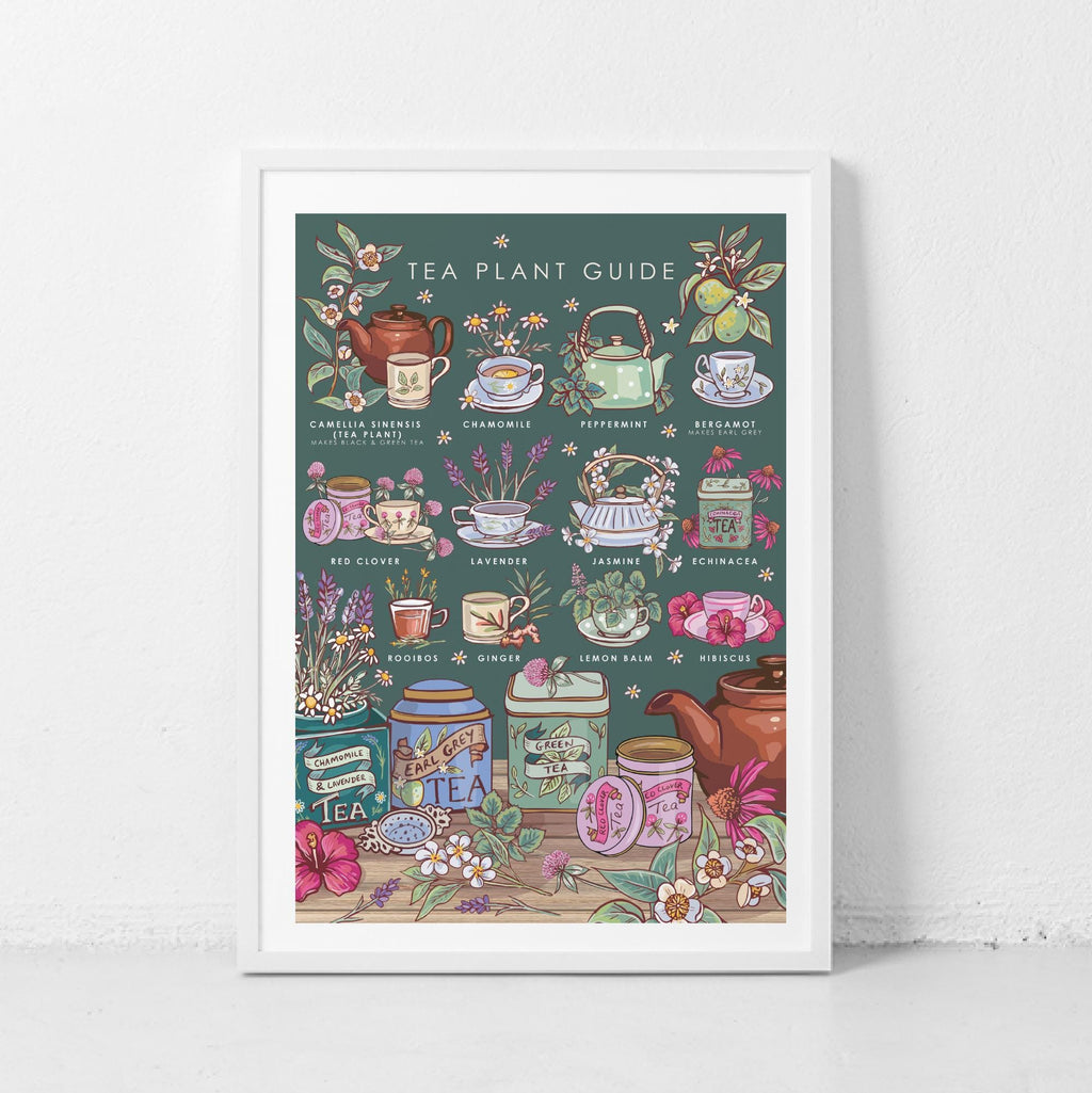 Tea Plants Nature Guide Wall Art Print