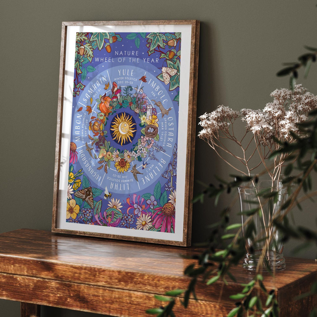 Wheel of the Year Nature Guide Wall Art Print