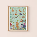 British Wild Animals Nature Guide Wall Art Print