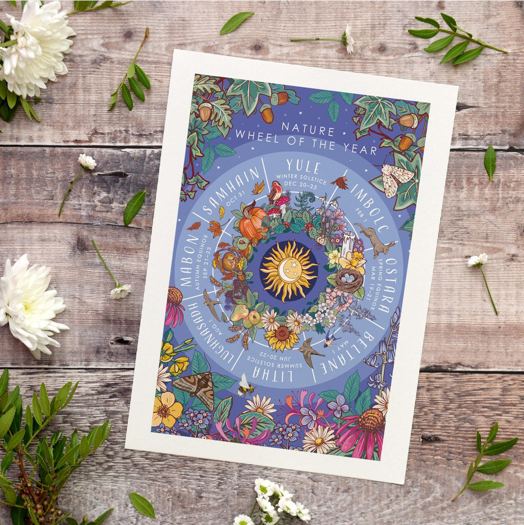 Wheel of the Year Nature Guide Wall Art Print