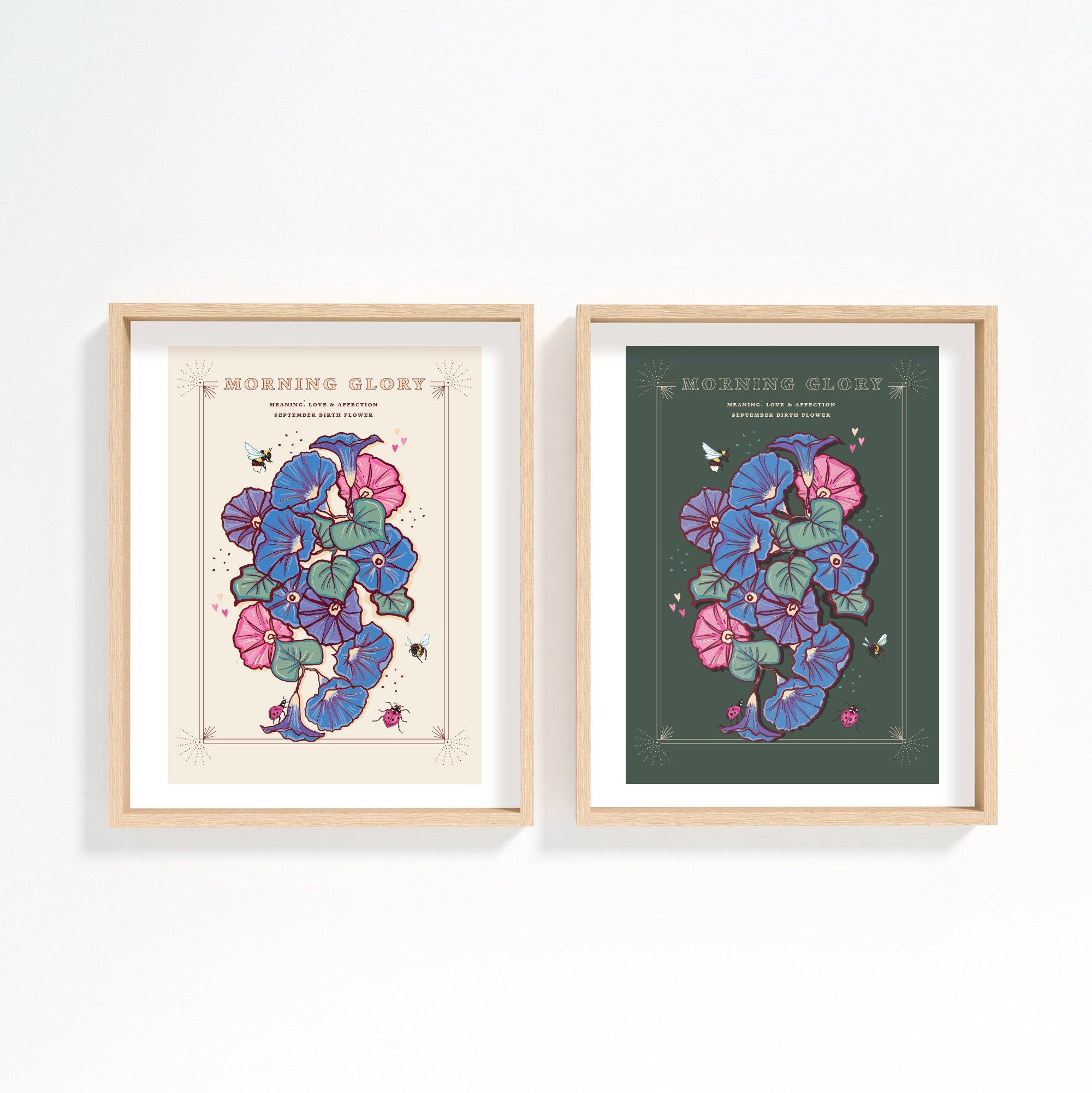 Morning Glory September Birth Flower Wall Art Print