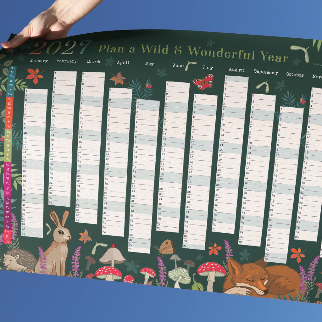 2027 Wall Planner Woodland Wildlife Year to View