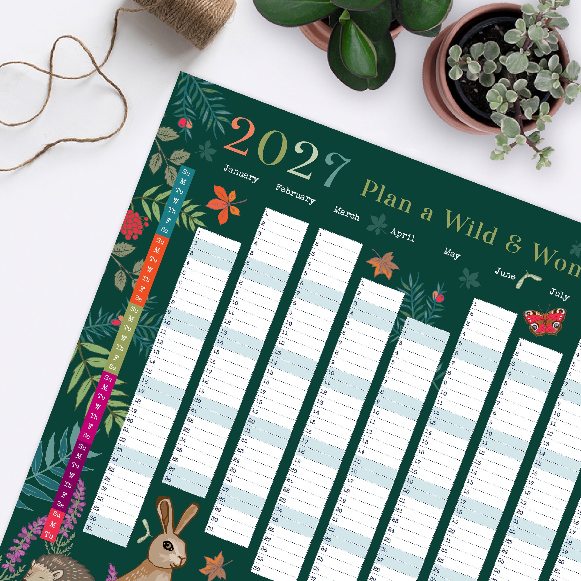 2027 Wall Planner Woodland Wildlife Year to View