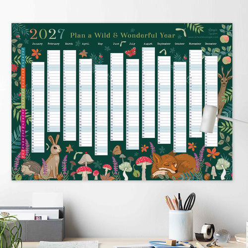 2027 Wall Planner Woodland Wildlife Year to View