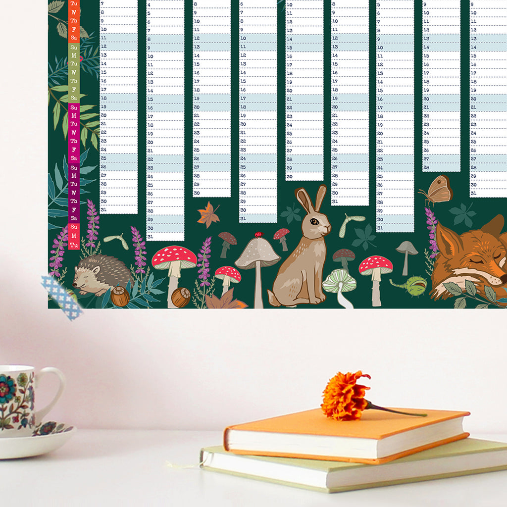 2027 Wall Planner Woodland Wildlife Year to View