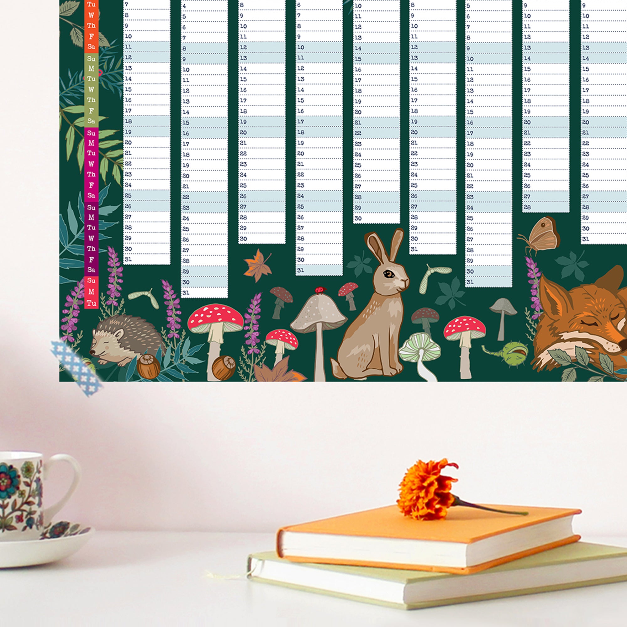 2027 Wall Planner Woodland Wildlife Year to View
