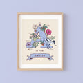 Personalised Monogram Initial Letter A, Nature Guide Wall Art Print