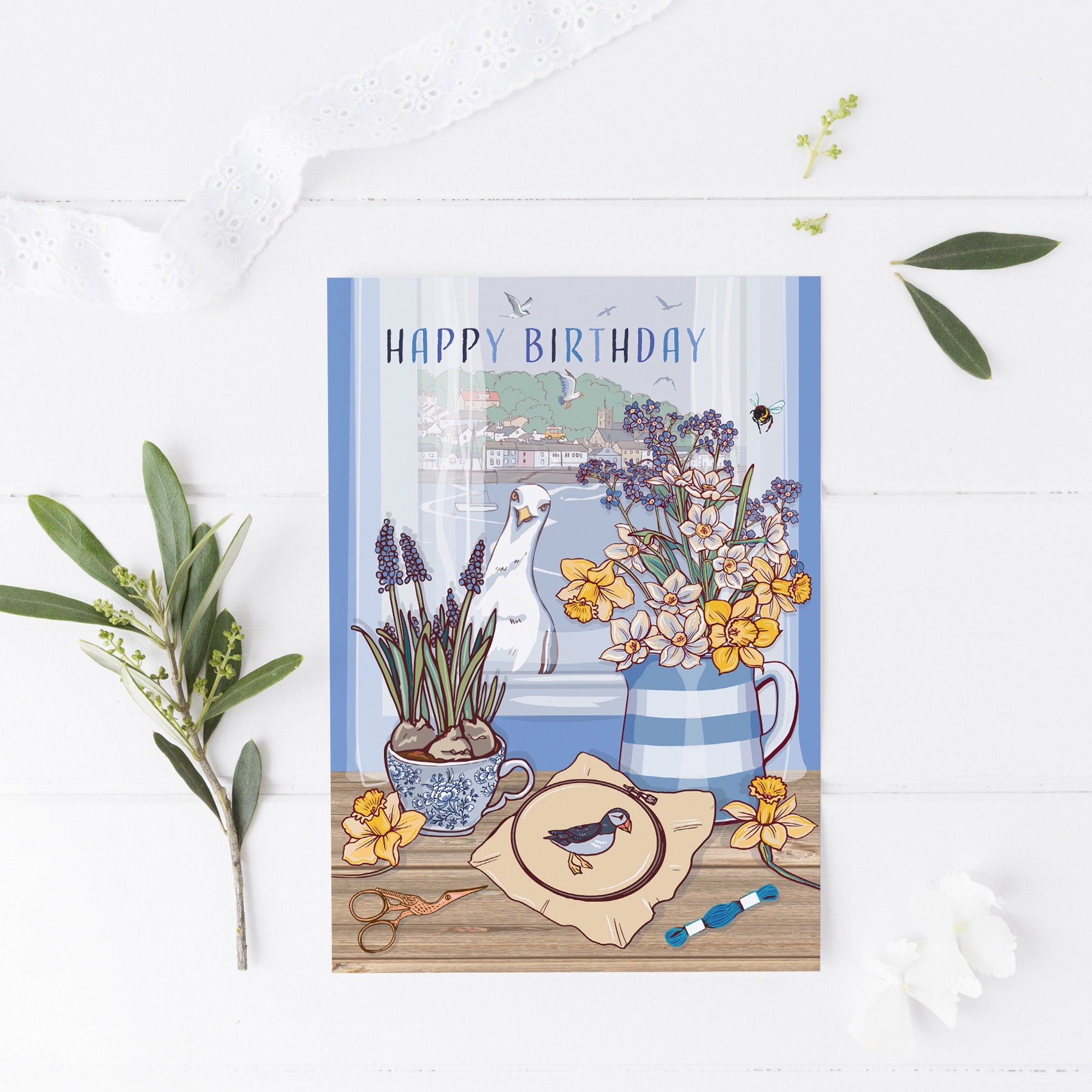 Coastal Bird Birthday Cards - Seaside Set of 3