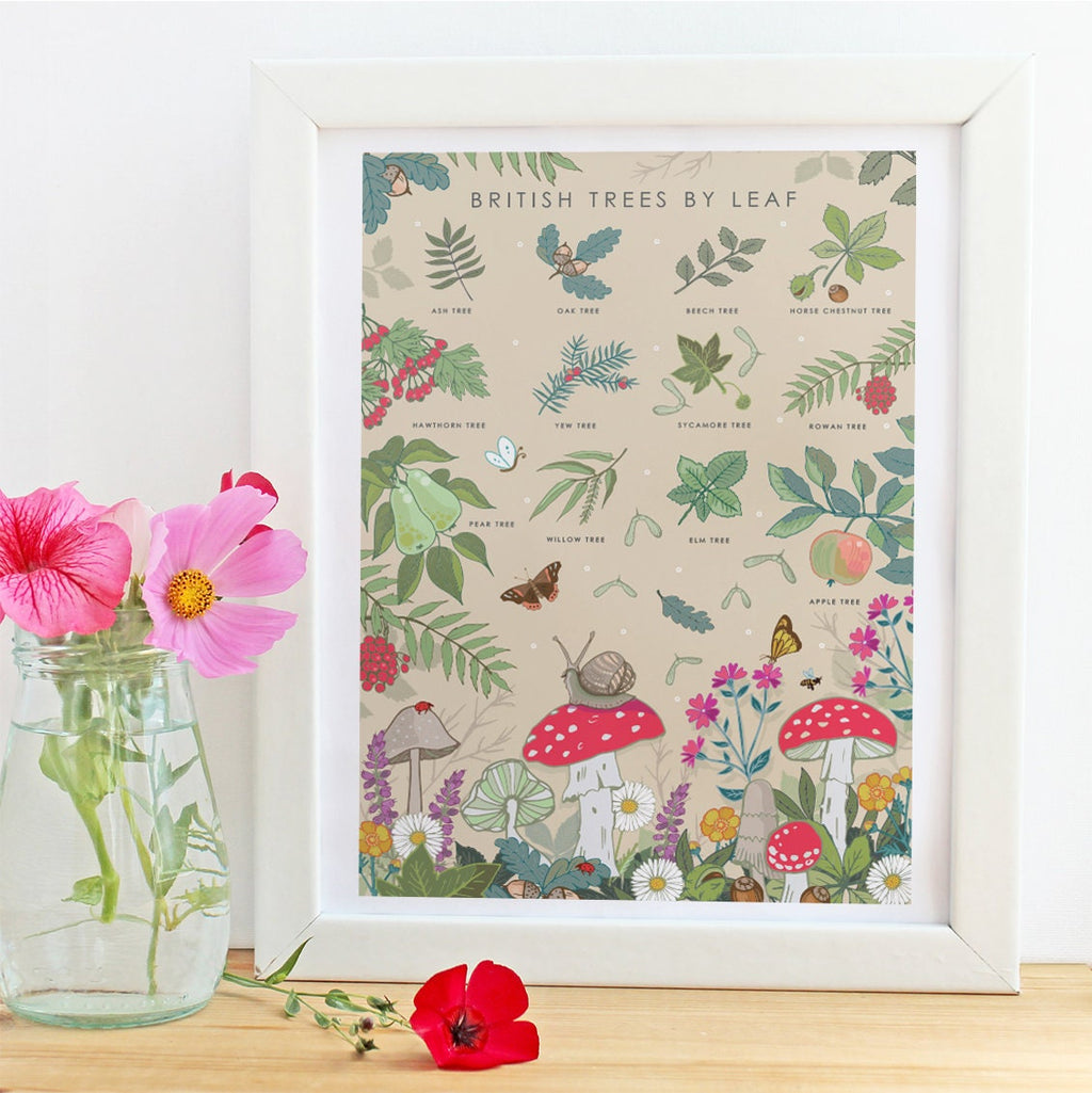 British Trees by Leaves Nature Guide Wall Art