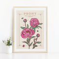 Peony November Birth Flower Wall Art Print