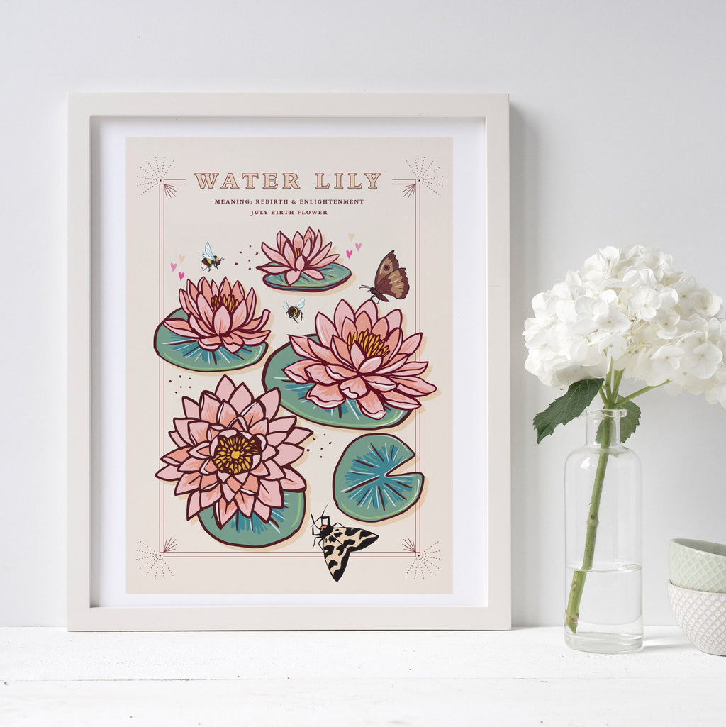 Water Lily July Birth Flower Wall Art Print