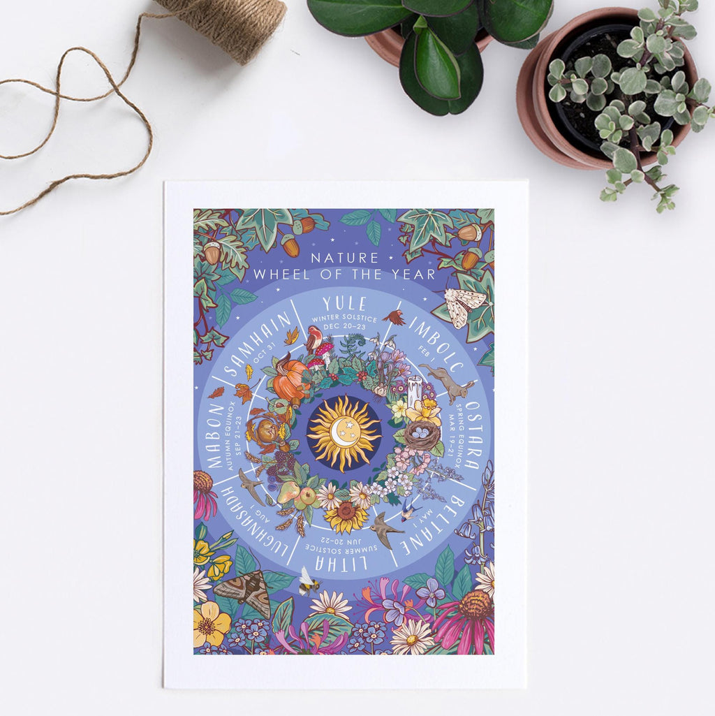 Wheel of the Year Nature Guide Wall Art Print