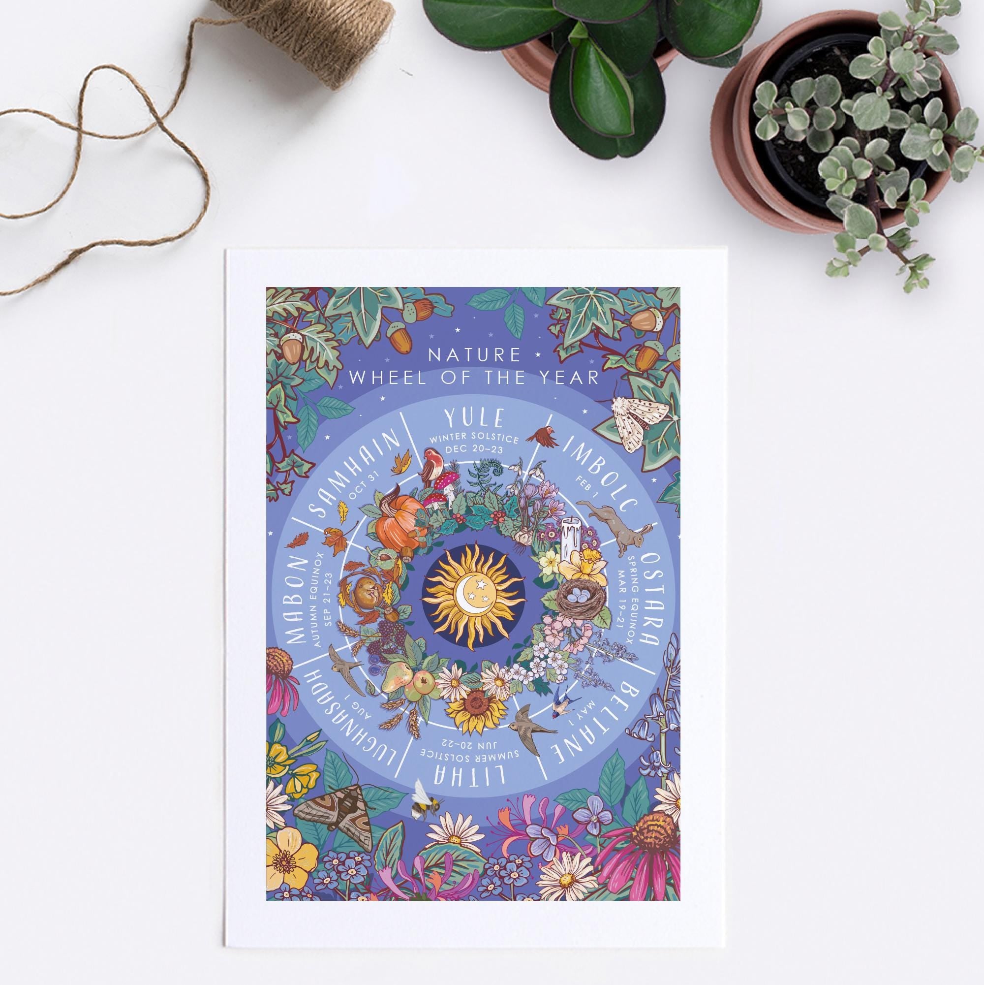 Wheel of the Year Nature Guide Wall Art Print