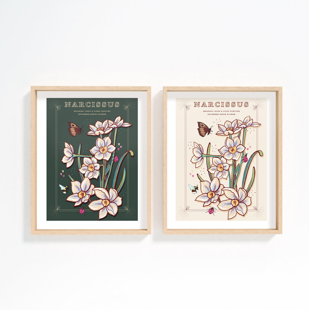 Narcissus December Birth Flower Wall Art Print