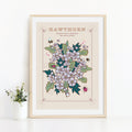 Hawthorn May Birth Flower Wall Art Print