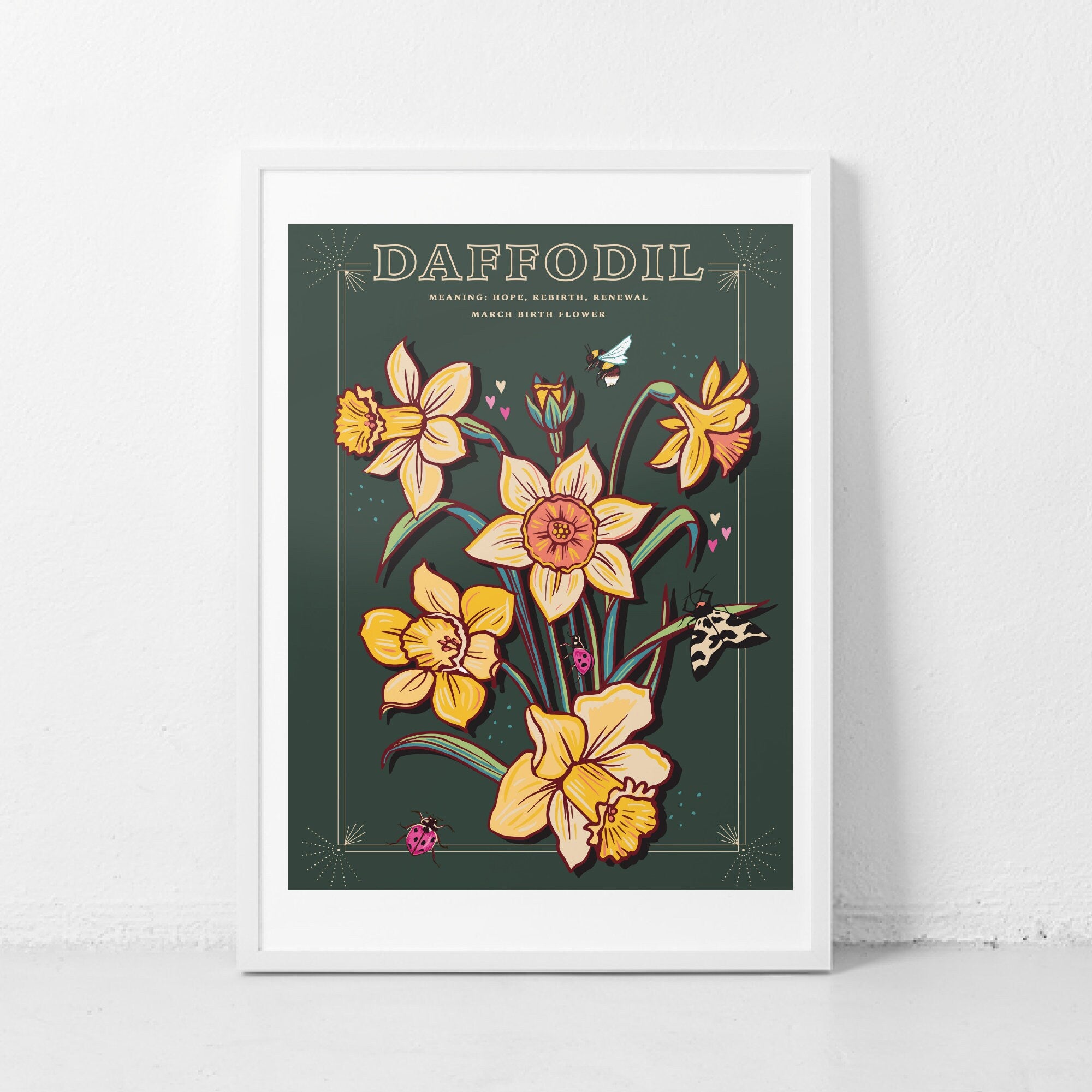 Daffodils March Birth Flower Wall Art Print