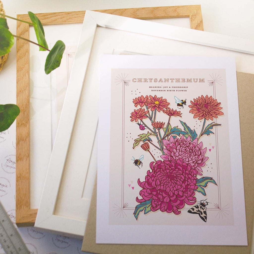 Chrysanthemum November Birth Flower Wall Art Print