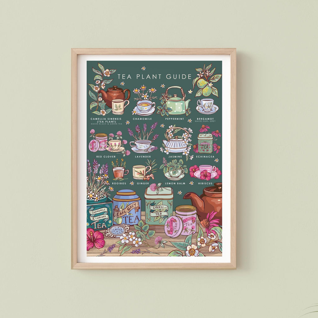 Tea Plants Nature Guide Wall Art Print