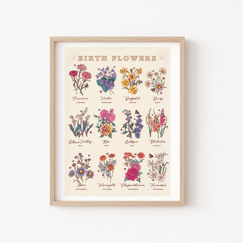 Birth Flowers Wall Art Print