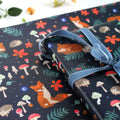 Fox and Hedgehog Gift Wrap: Woodland Animals, Toadstools, Night Sky