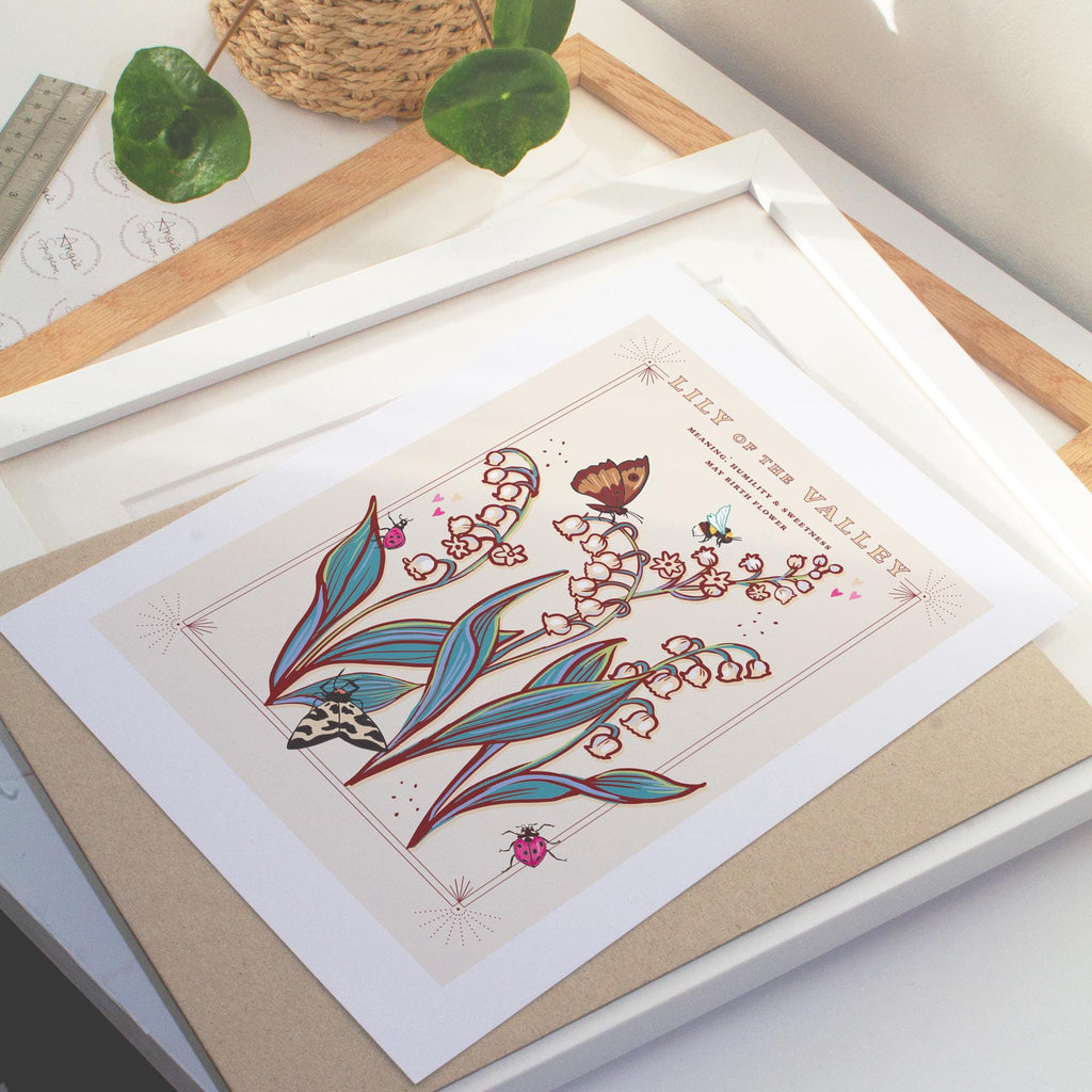 Lily of the Valley May Birth Flower Wall Art Print