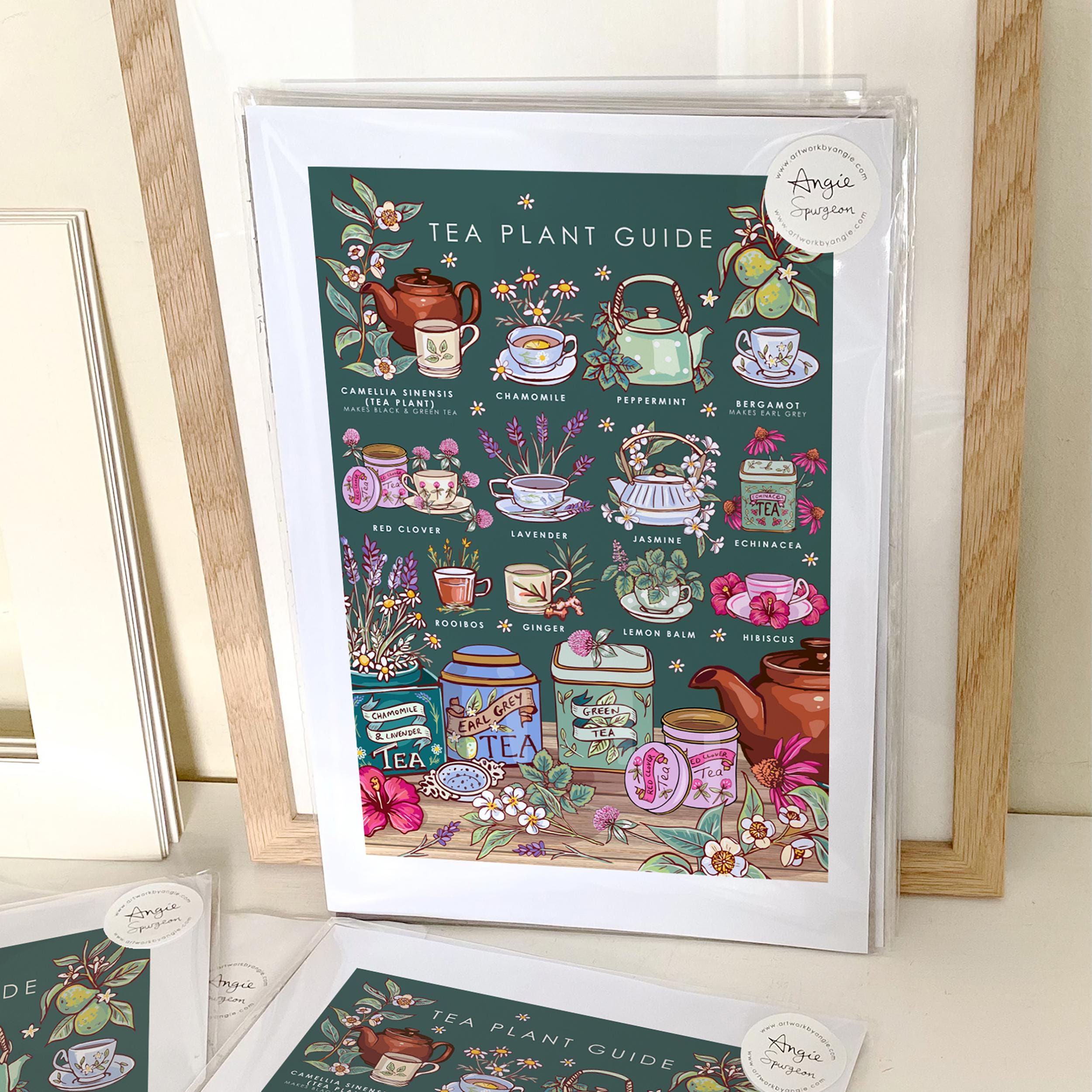 Tea Plants Nature Guide Wall Art Print