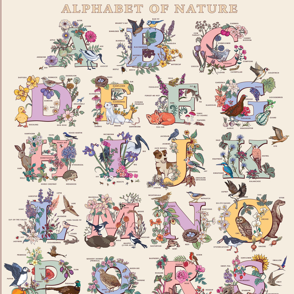Alphabet of Nature Large Poster A2 size