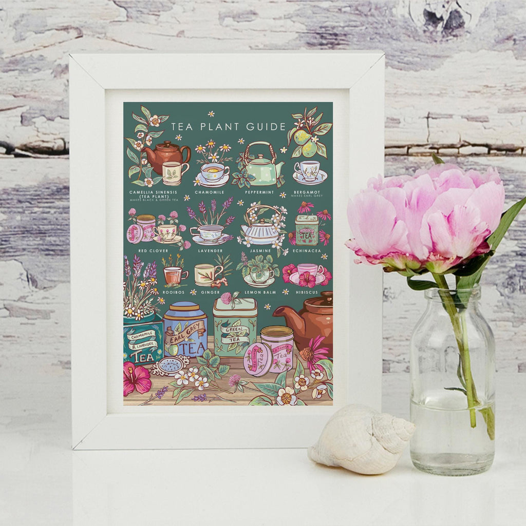 Tea Plants Nature Guide Wall Art Print