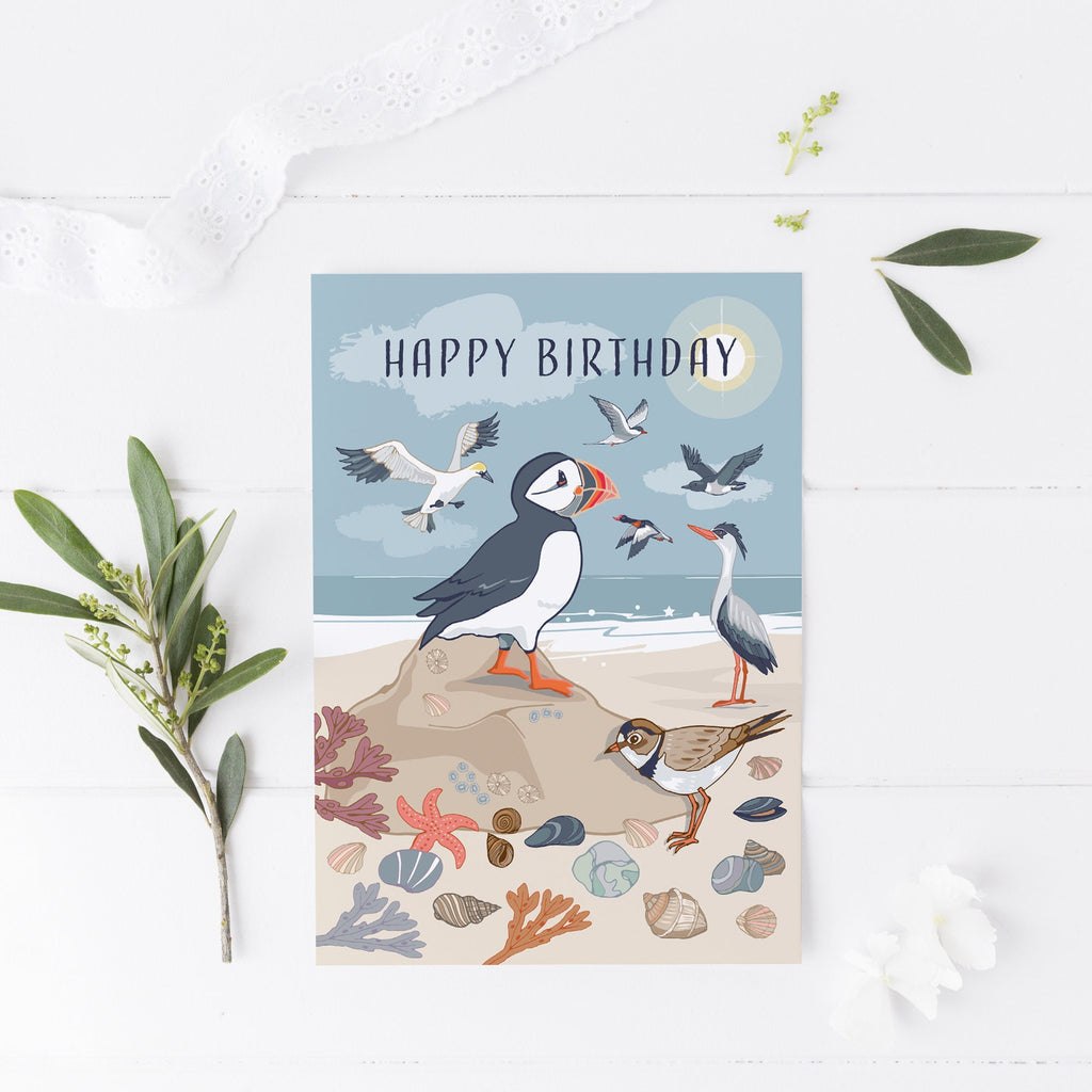 Coastal Bird Birthday Cards - Seaside Set of 3