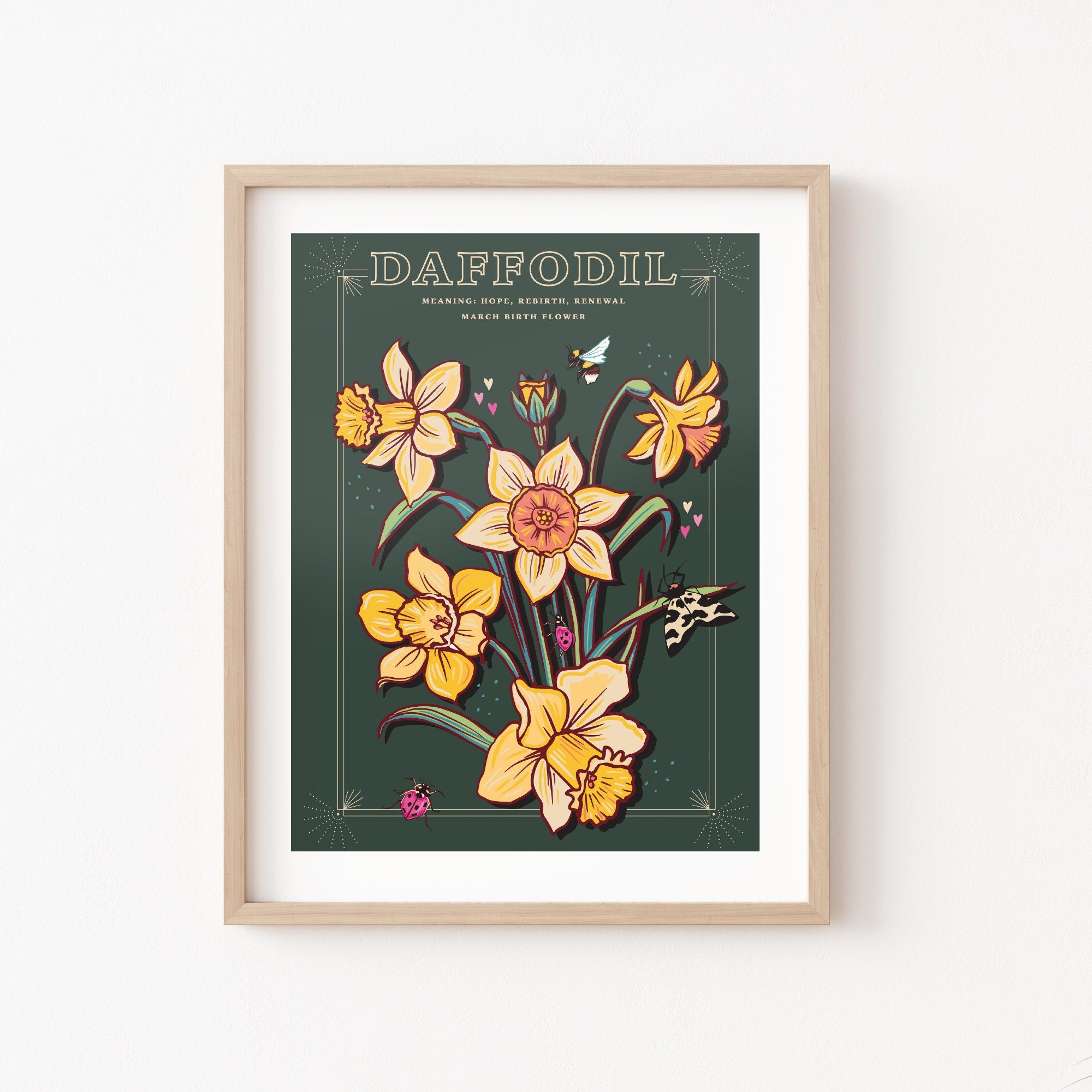 Daffodils March Birth Flower Wall Art Print