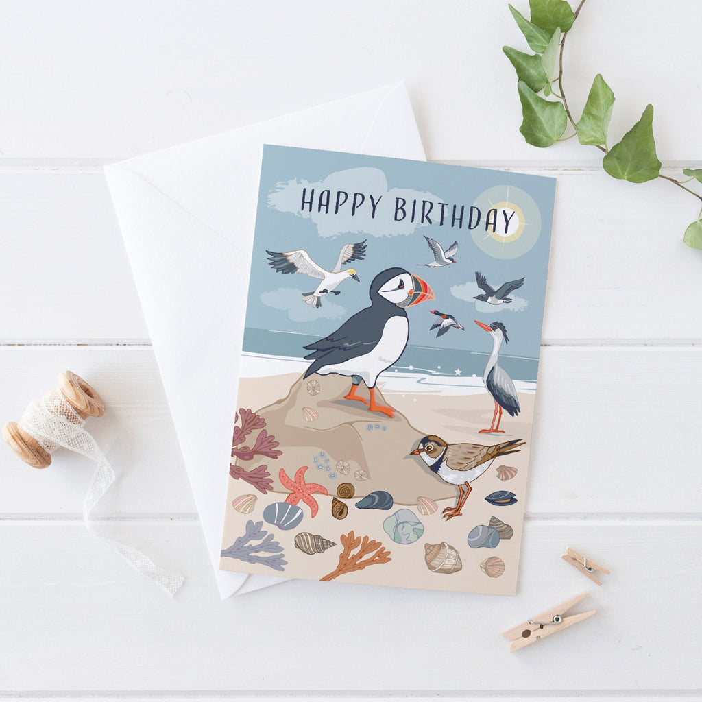 Coastal Bird Birthday Cards - Seaside Set of 3