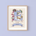 Personalised Monogram Initial Letter E, Nature Guide Wall Art Print