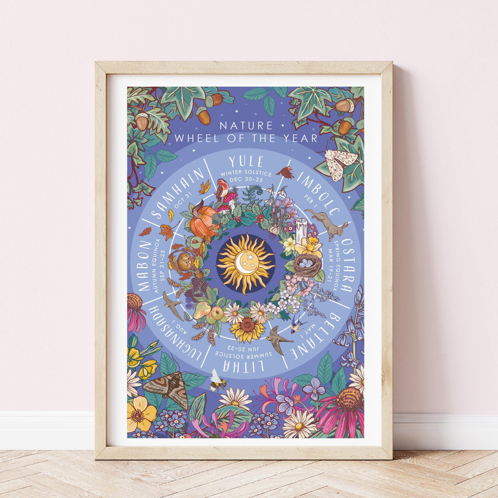 Wheel of the Year Nature Guide Wall Art Print