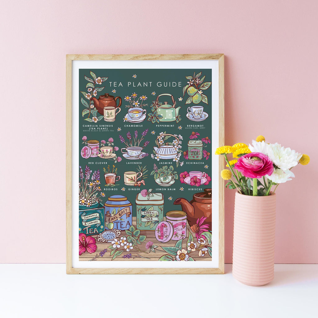 Tea Plants Nature Guide Wall Art Print