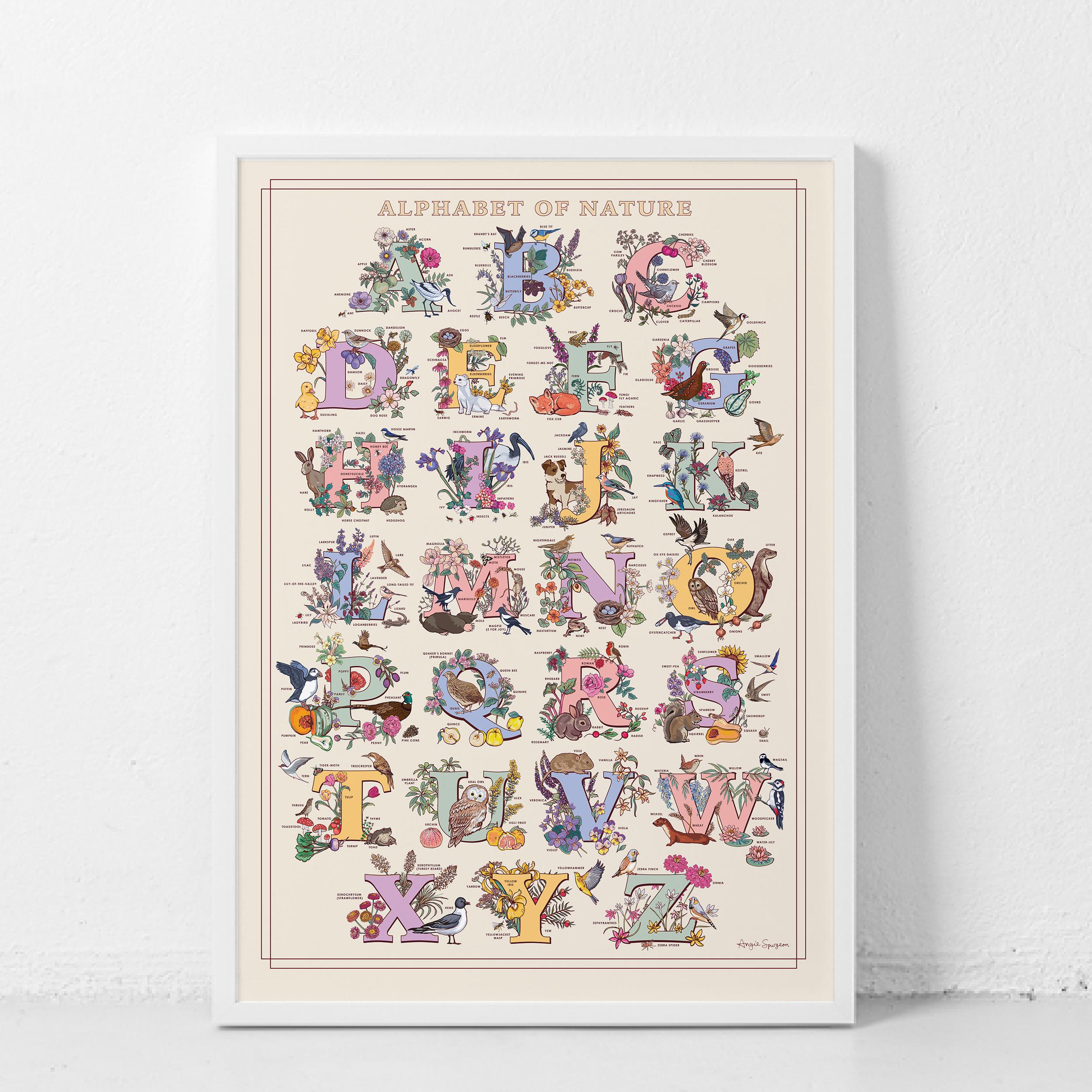 Alphabet of Nature Large Poster A2 size