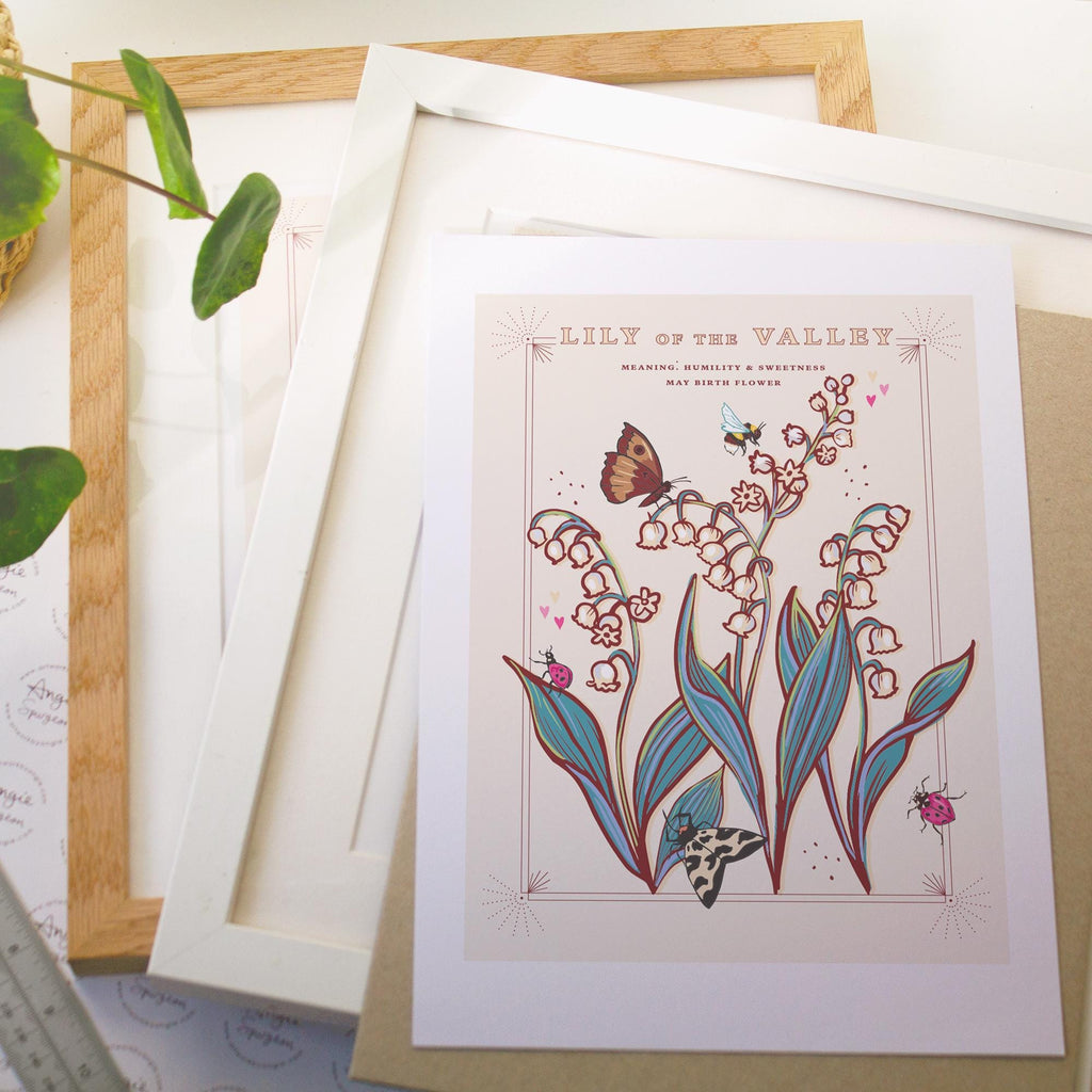 Lily of the Valley May Birth Flower Wall Art Print