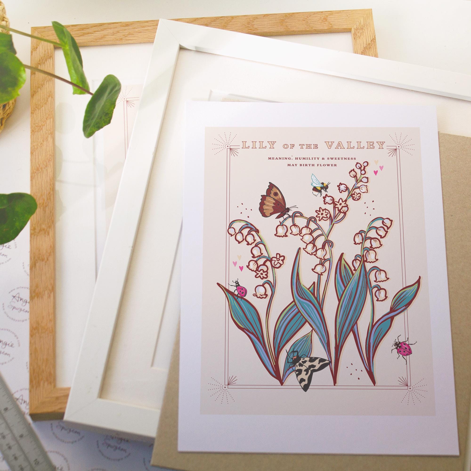 Lily of the Valley May Birth Flower Wall Art Print