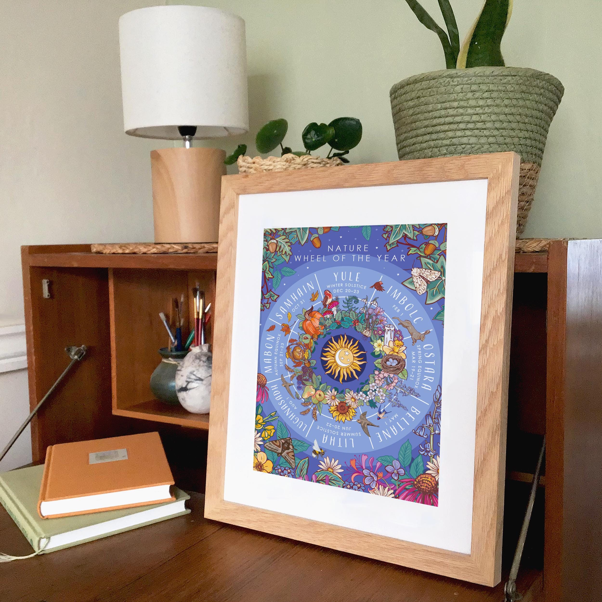 Wheel of the Year Nature Guide Wall Art Print