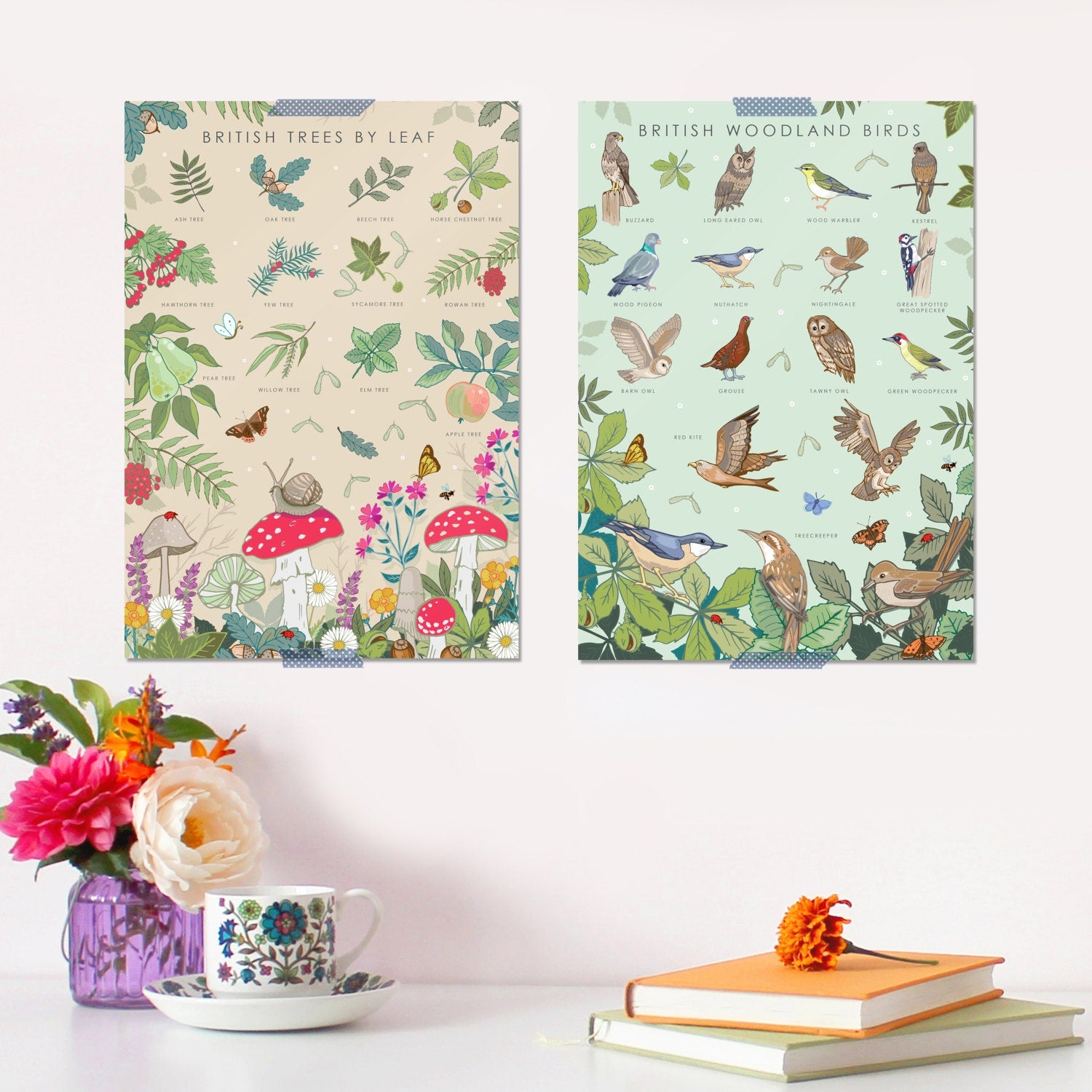 British Trees by Leaves Nature Guide Wall Art