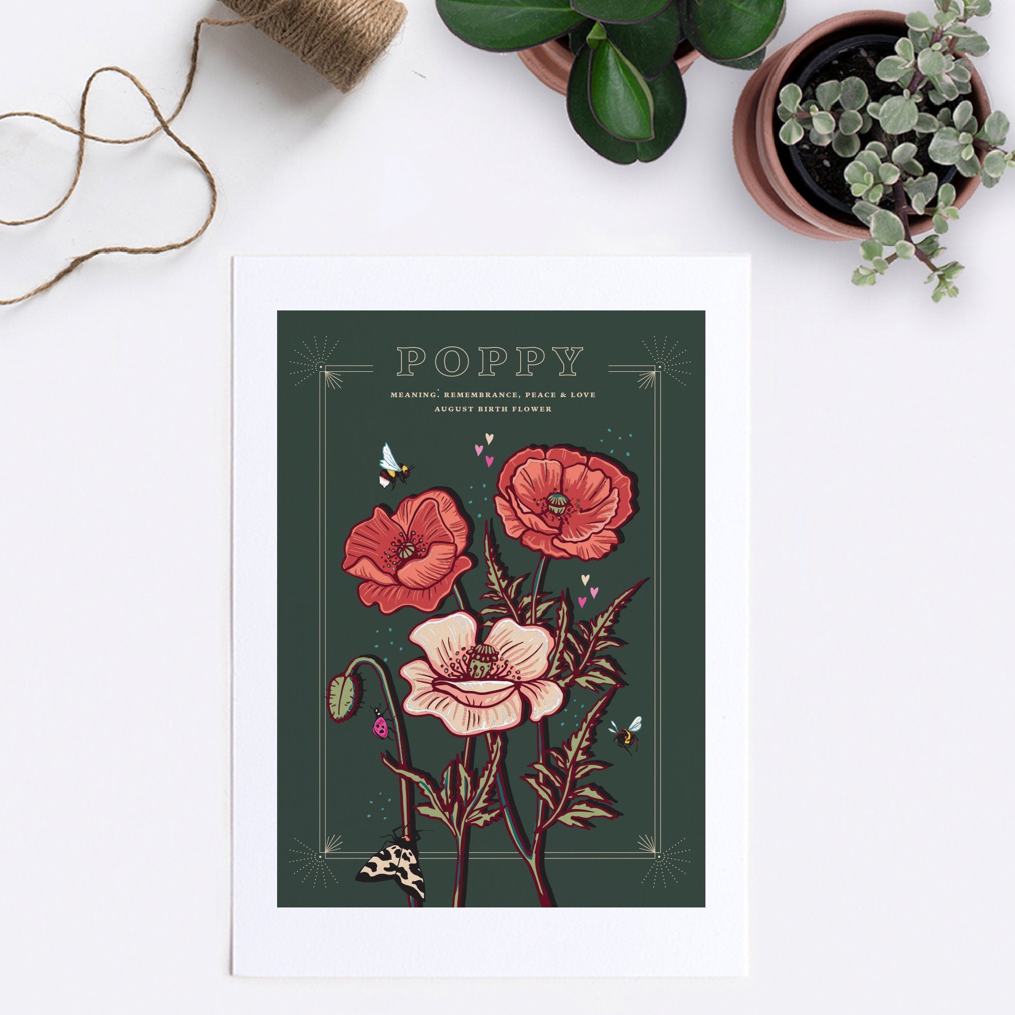 Poppy August Birth Flower Wall Art Print