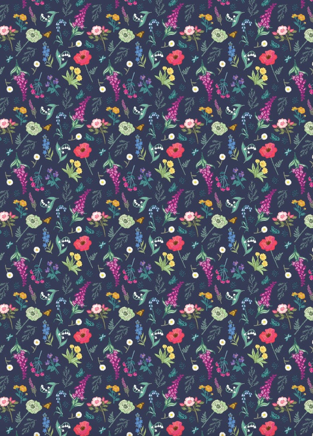 Wildflower Floral Wrapping Paper pack of 2 Sheets with Tags