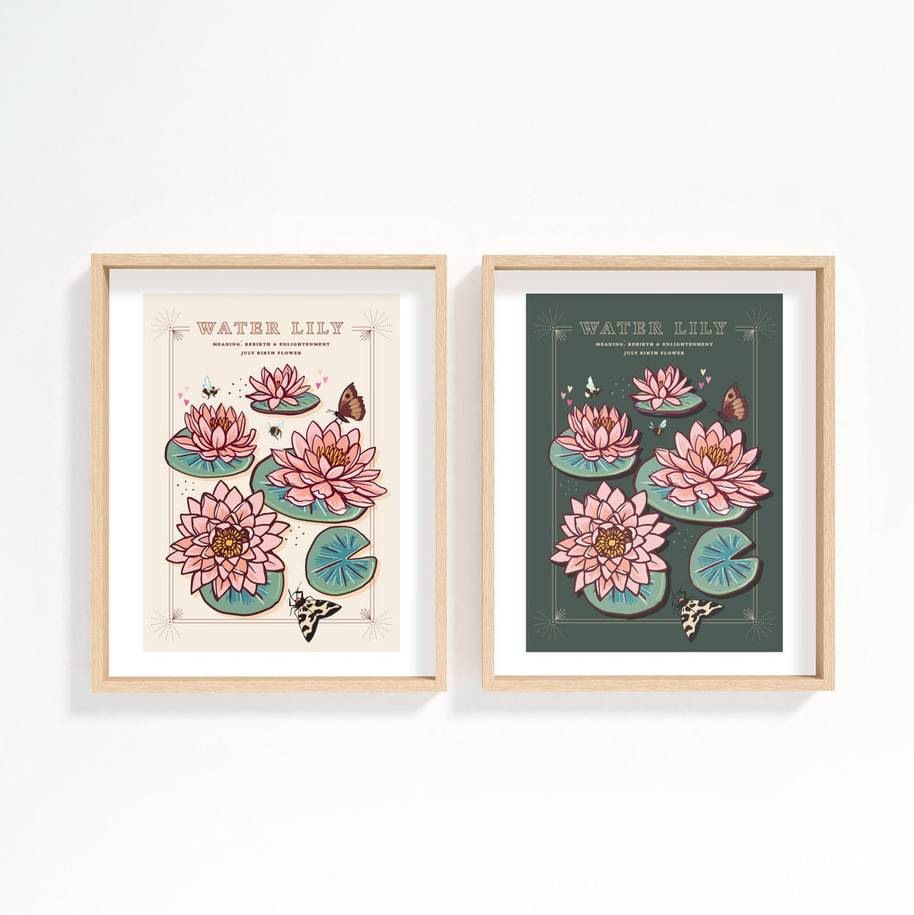 Water Lily July Birth Flower Wall Art Print