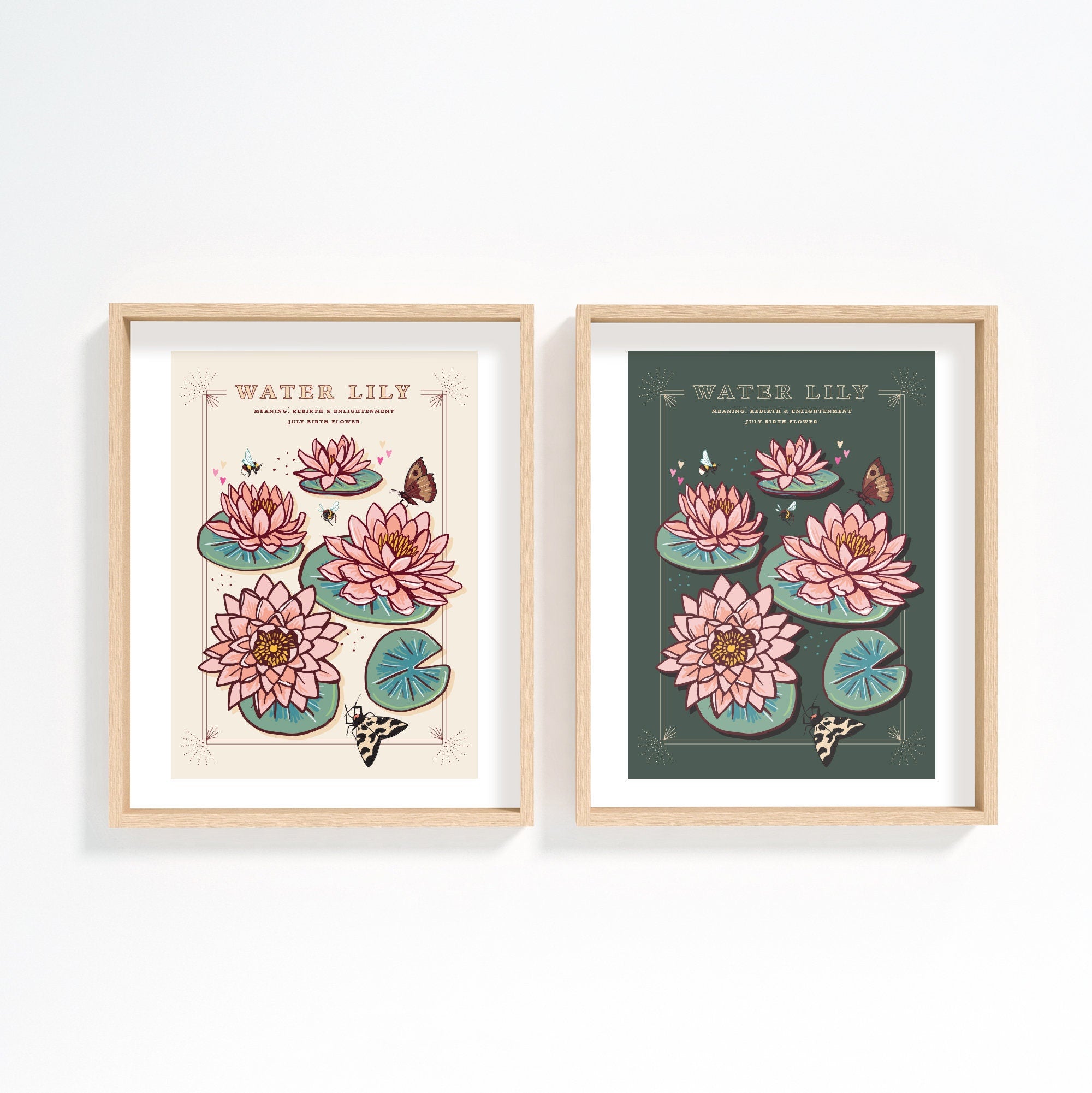 Water Lily July Birth Flower Wall Art Print