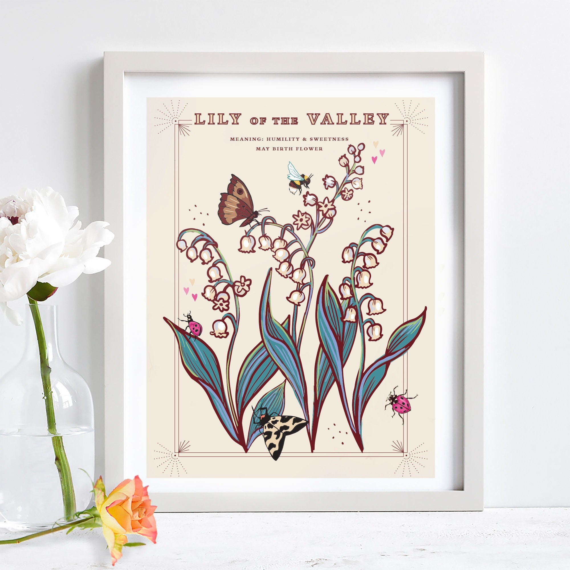 Lily of the Valley May Birth Flower Wall Art Print