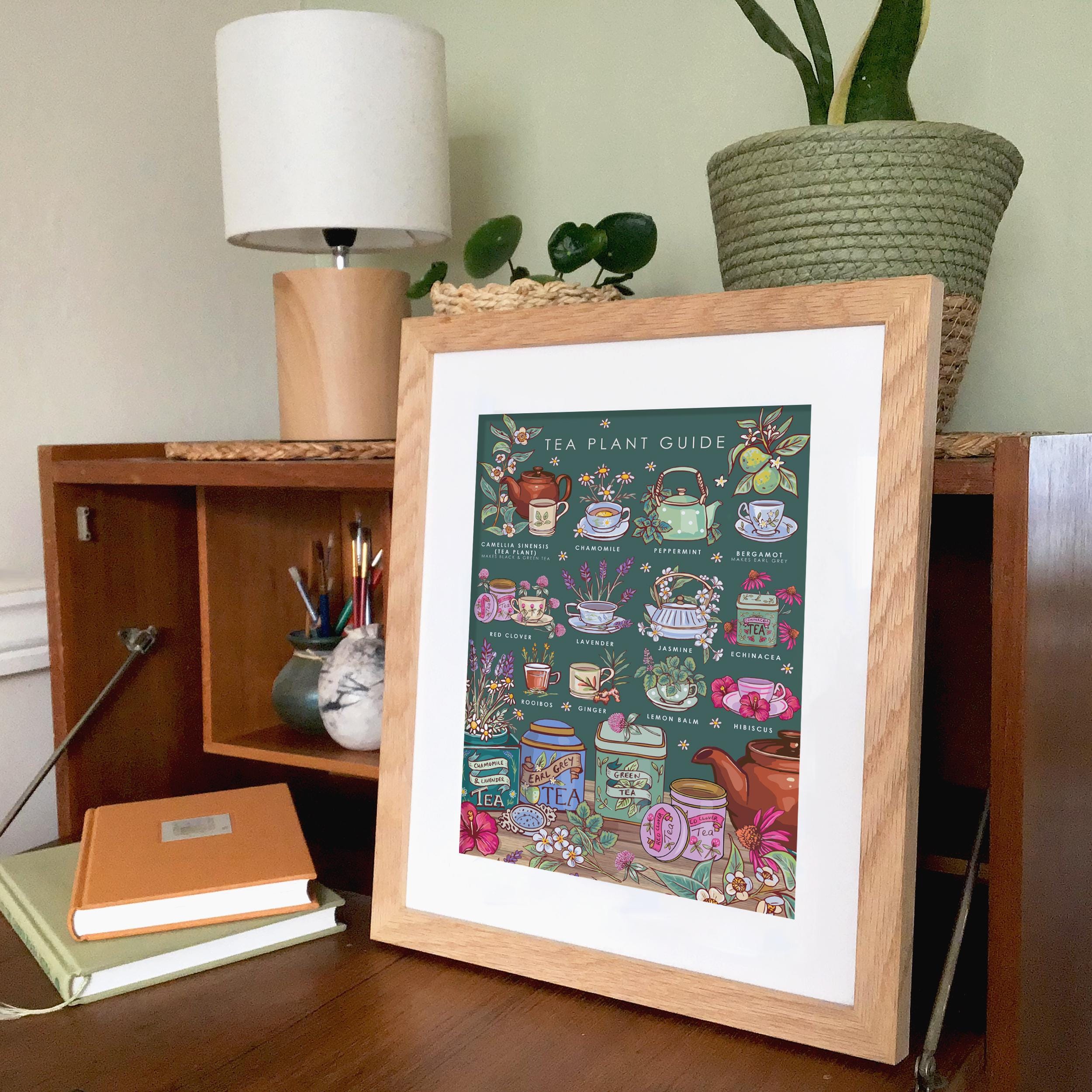 Tea Plants Nature Guide Wall Art Print